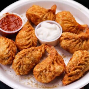 Crispy Peri Peri Momos with spicy seasoning